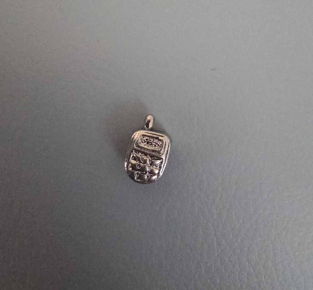 Silver-tone Miniature Phone Charm Pendant